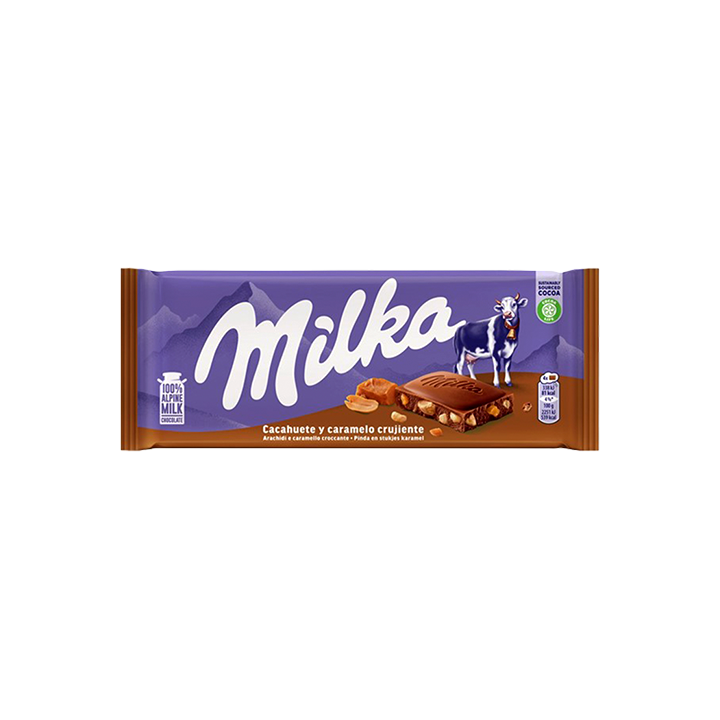 Milka Arachidi e Caramello Croccante 90 g | Distribucion Mayorista