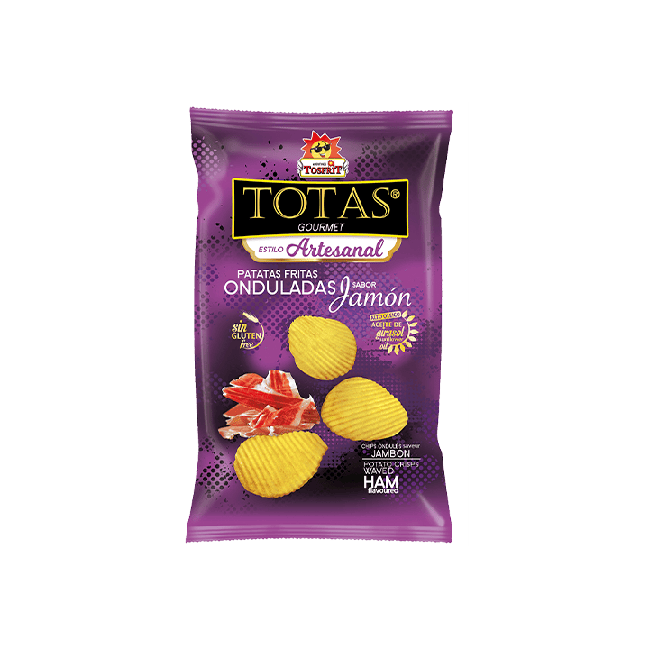 Totas Onduladas Jamón 45g Tosfrit-Distribución Mayorista