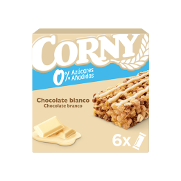 Barre chocolat blanc 0 % sucres ajoutés 6 x 20 g Corny | Distribución Mayorista