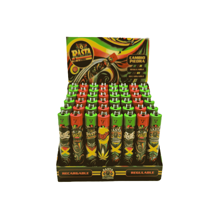 Rasta ronde aanstekers met marihuana-design - Distribución Mayorista