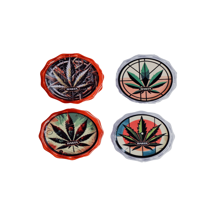 Grinder Feuille 4.5 cm Rasta 2 Parties | Distribución Mayorista