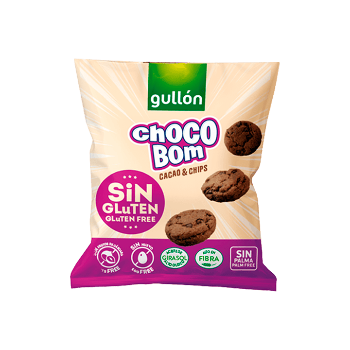 Chocobom Mini Cacao S/G 3 x 40g Gullón - Distribución Mayorista