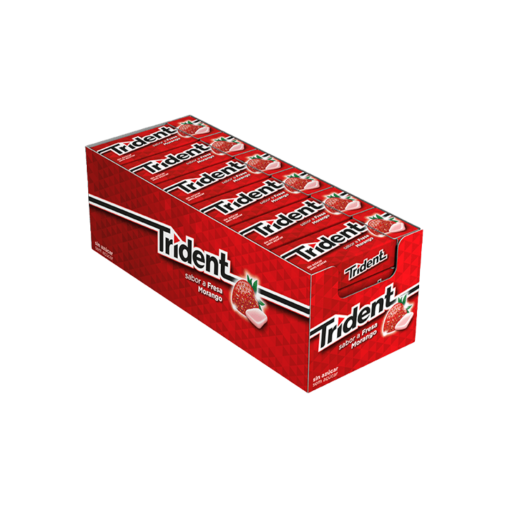 Trident Aardbei Dragee 14g - Distriución Mayorista