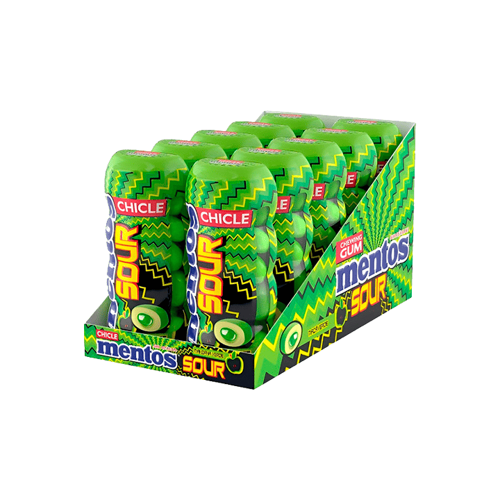 Mentos Sour Gum Manzana Verde 30g - Distribución Mayorista