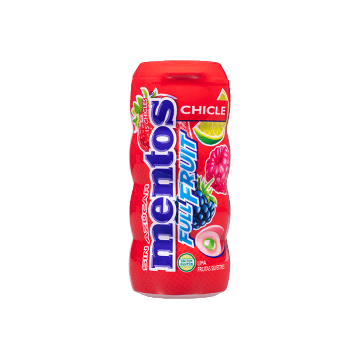 Mentos Full Fruit Gum Wilde Vruchten Limoen 30 g | Distribucion Mayorista