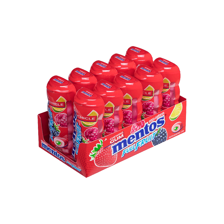 Mentos Full Fruit Gum Frutti di Bosco Lime 30 g | Distribución Mayorista