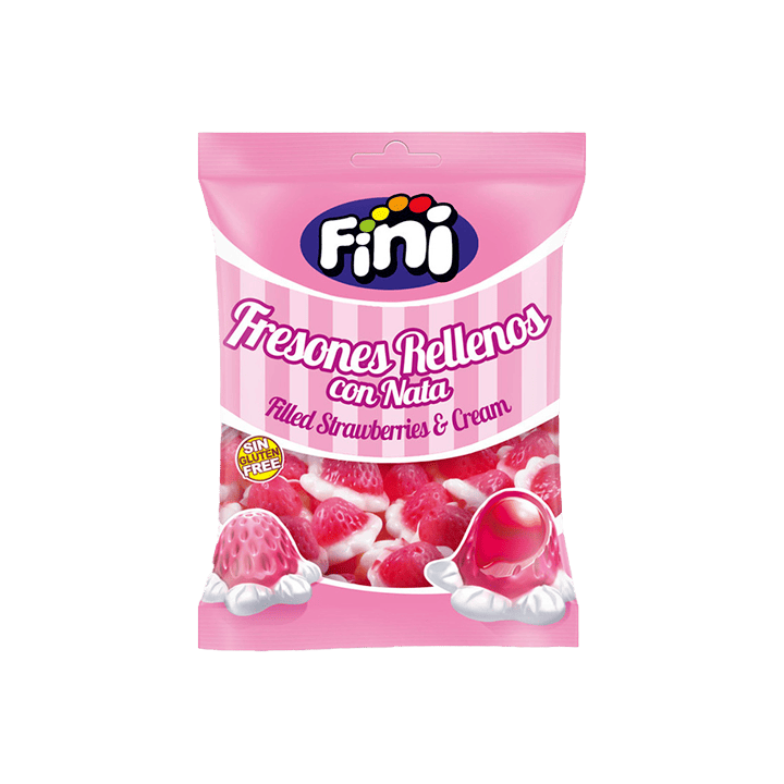 Gevulde Aardbeien met Room 90 g Fini | Distribución Mayorista