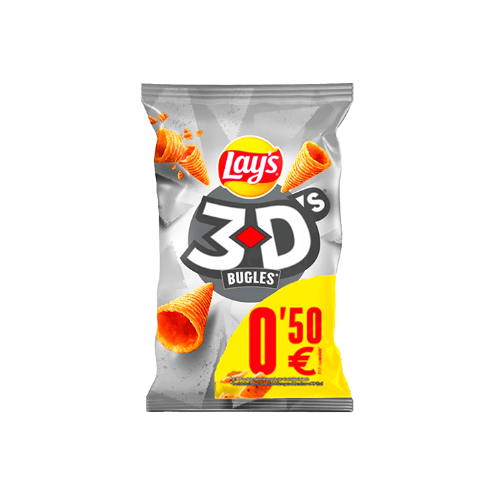 Bugles 3D's Prezzo Stampato 0,50€ 28 g Matutano | Distribución Mayorista