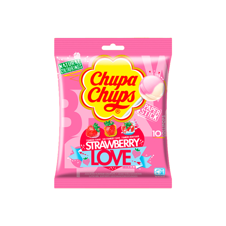 Chupa Chups Strawberry Love 120 g | Distribución Mayorista