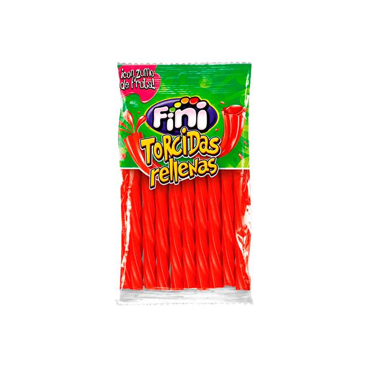 Gevulde Aardbei Twists Pectine 90 g Fini | Distribución Mayorista