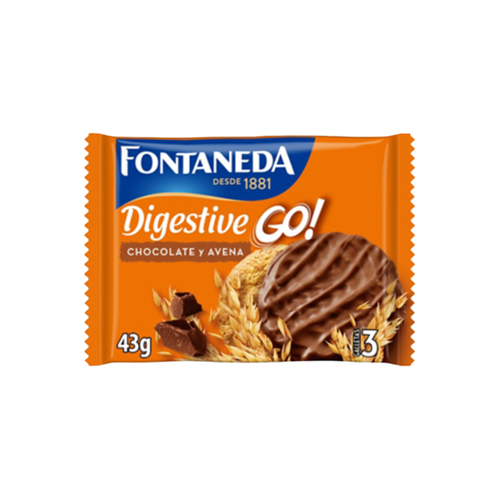 Digestive Go! Chocolate y Avena 43g Fontaneda - Distribución Mayorista