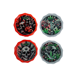 Grinder Calaveras 2 Partes 4.5cm Rasta - Distribución Mayorista