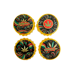 Psychedelische Grinder 3-delig 4,8 cm Rasta - Distribución Mayorista