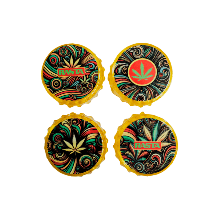 Grinder Psychodelic 3 Parts 4.8cm Rasta - Distribución Mayorista