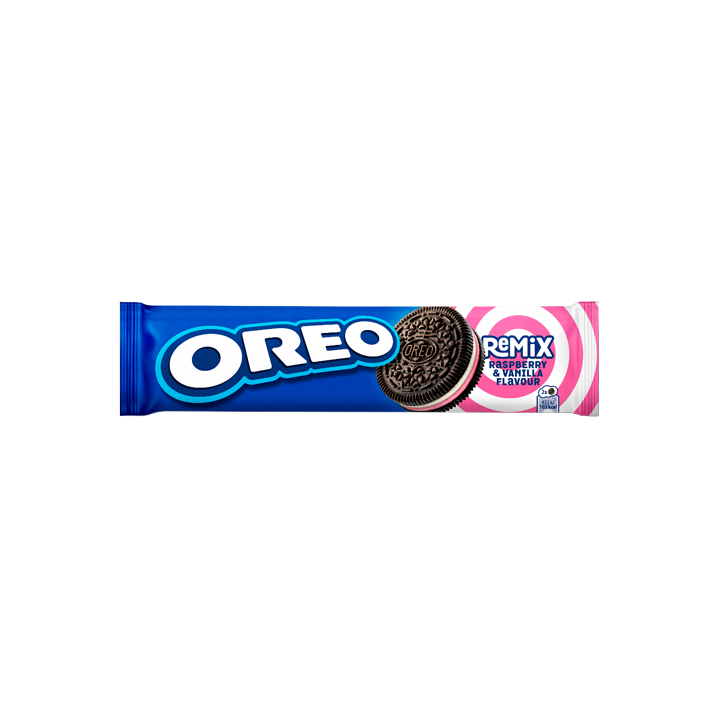 Oreo Remix Himbeere und Vanille 157g - Distribución Mayrista
