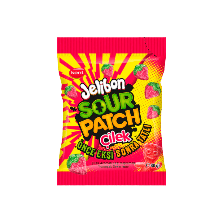 Jelibon Sour Patch Morango 80g - Distribución Mayorista