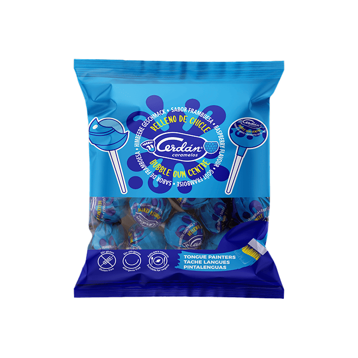 Sucette framboise chewing-gum 15,5g Cerdán Caramelos - Distribución Mayorista