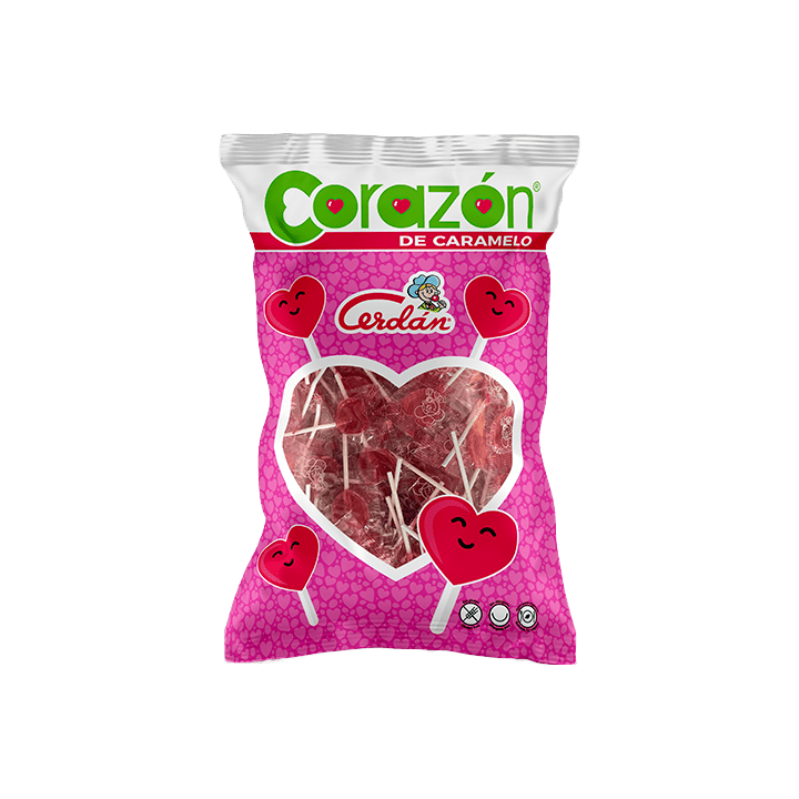 Piruleta Mini Corazón 5,6g Cerdán Caramelos - Distribución Mayorista